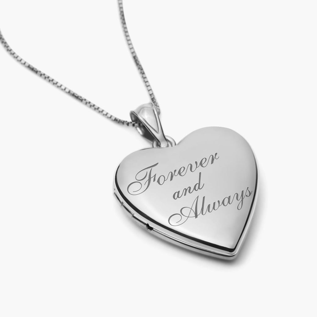 Silver Forever & Always Heart Photo Locket