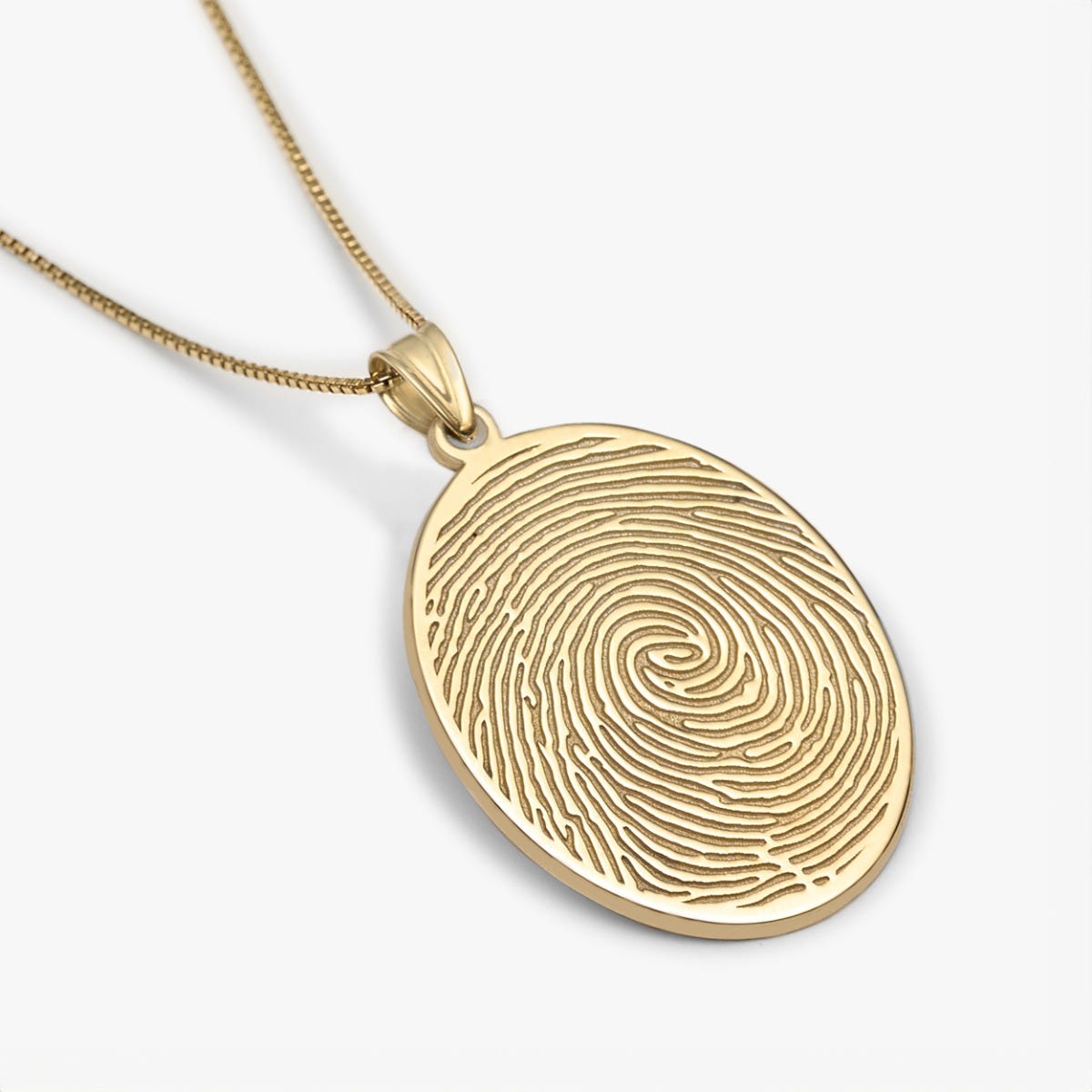 Oval Custom Fingerprint Necklace