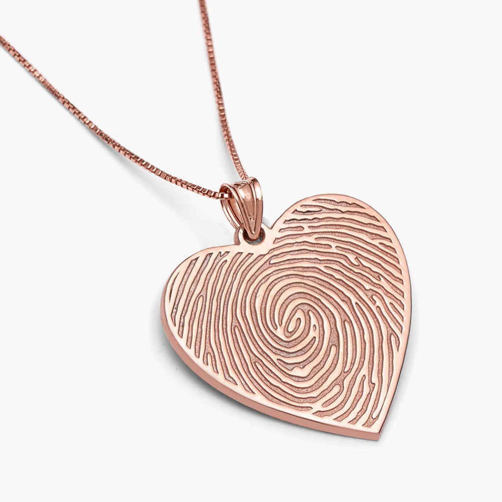 Custom Fingerprint Heart Charm or Pendant