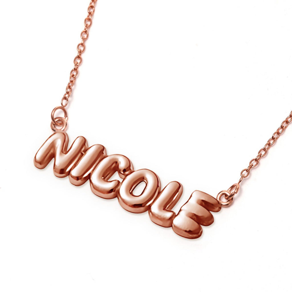 Bubble Name Necklace with Chain