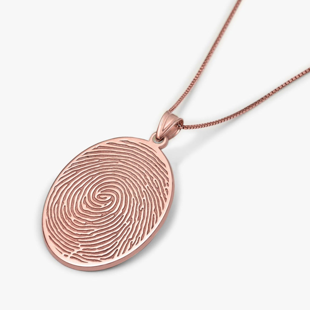 Oval Custom Fingerprint Necklace