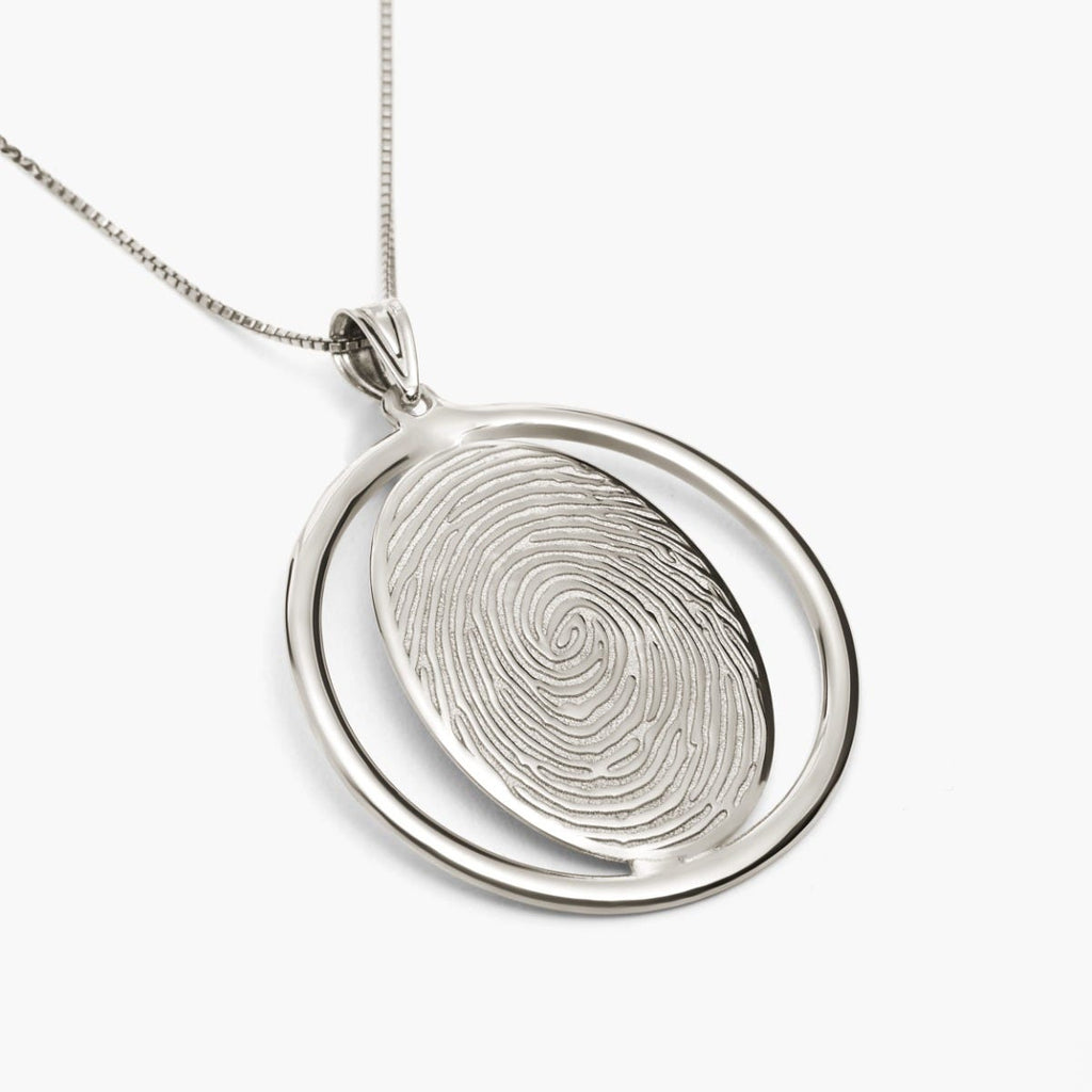 Custom Fingerprint 3D Round Pendant