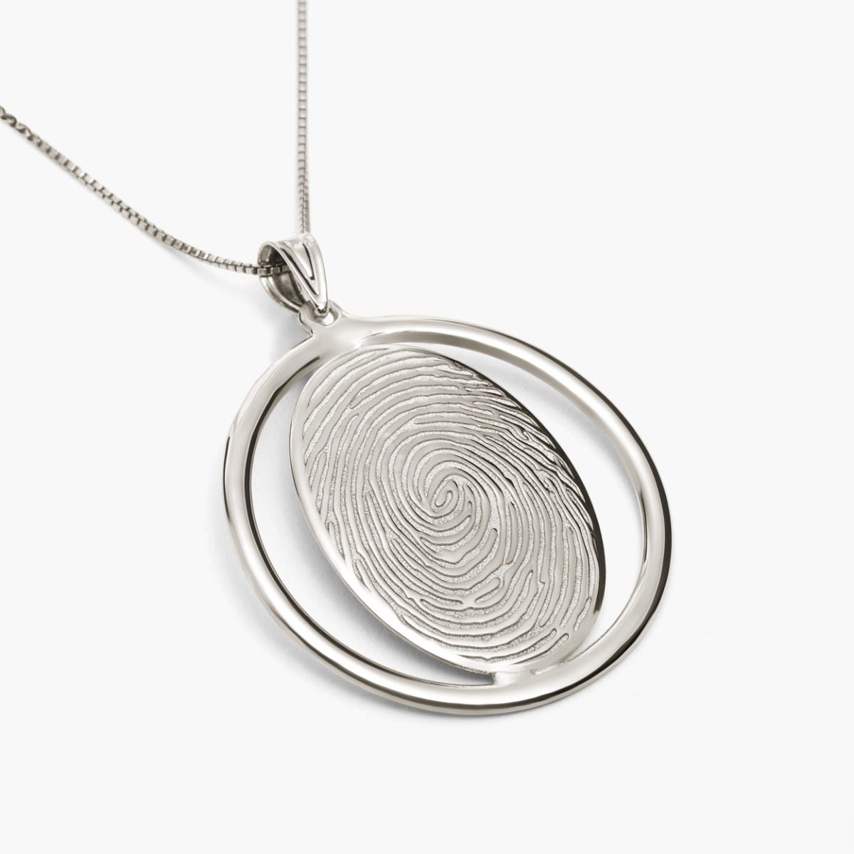 Custom Fingerprint 3D Round Pendant