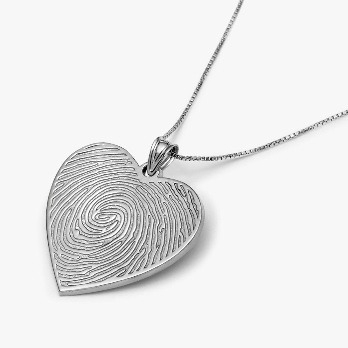 Custom Fingerprint Heart Charm or Pendant