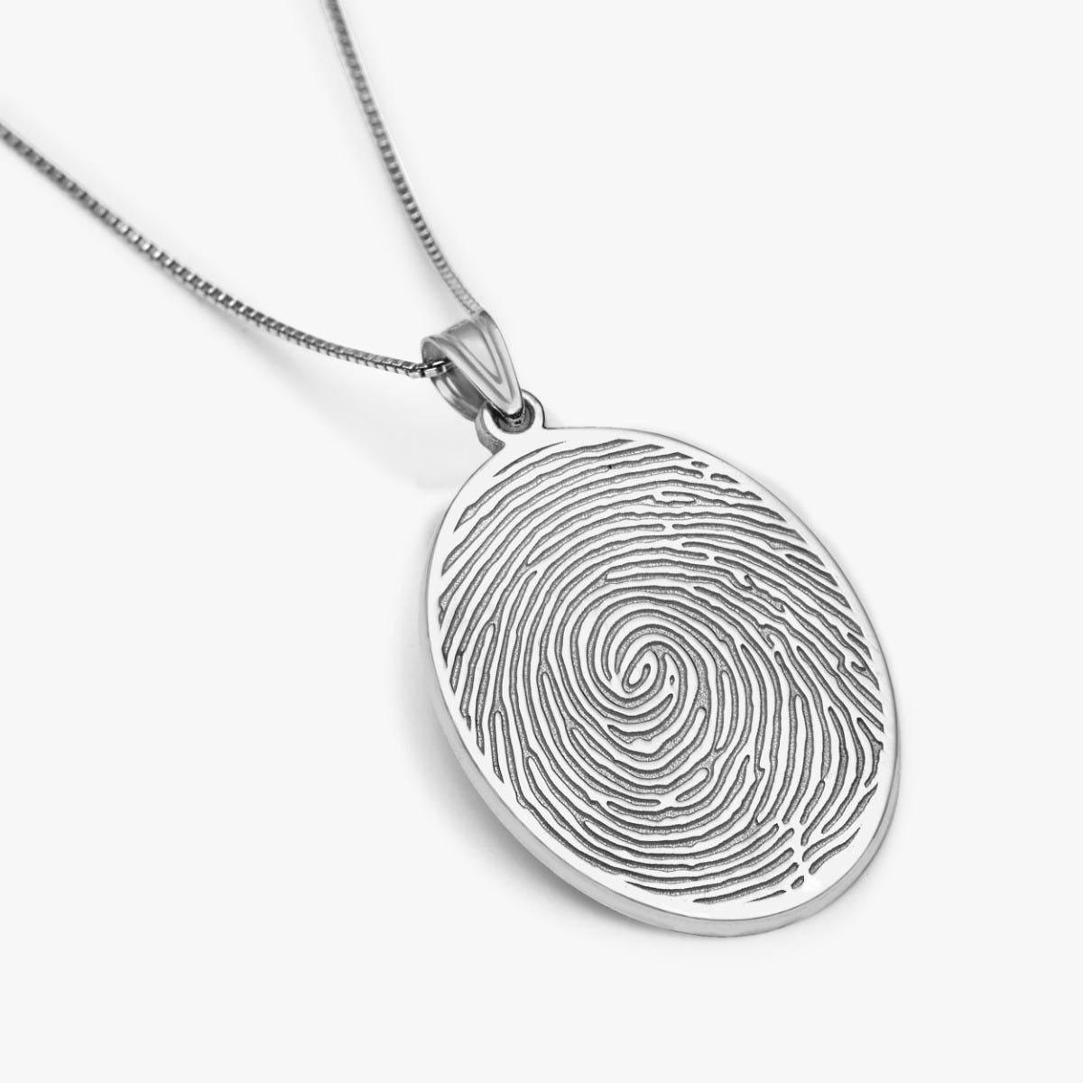 Oval Custom Fingerprint Necklace