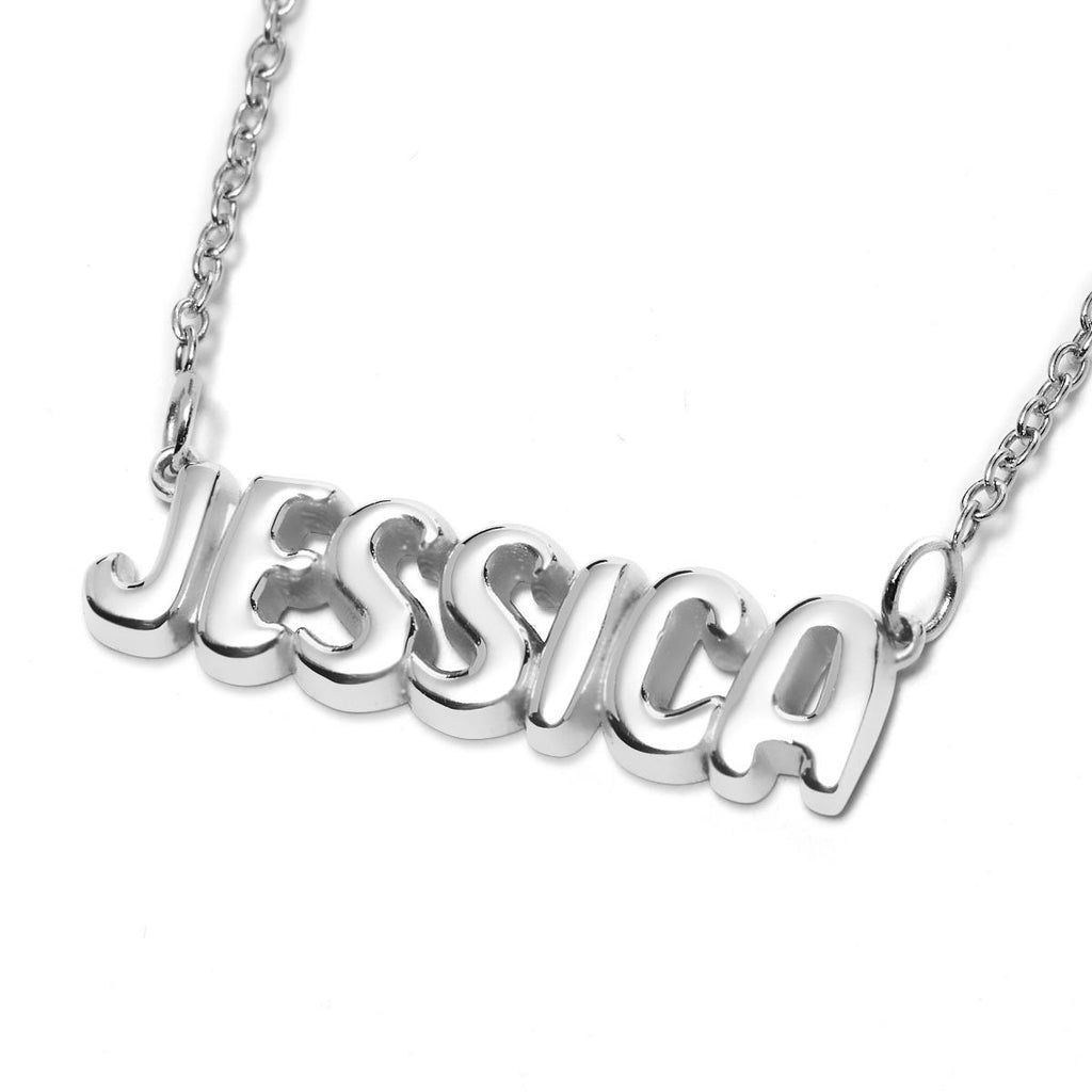 Bubble Name Necklace with Chain