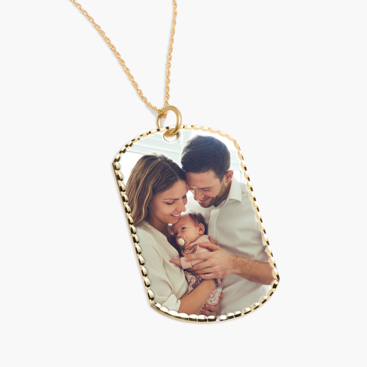 Sterling Silver Dog Tag Swivel Photo Pendant