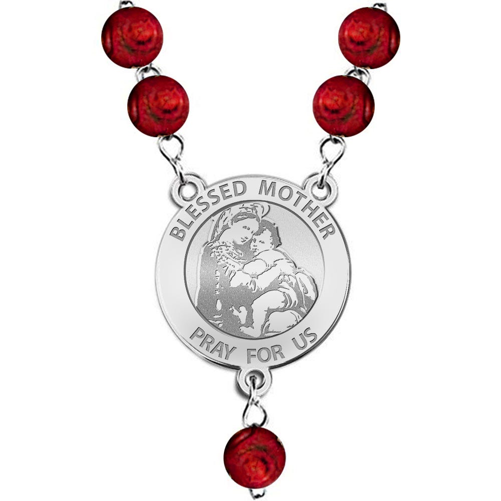 "Blessed Mother" Virgin Mary Rosary Beads