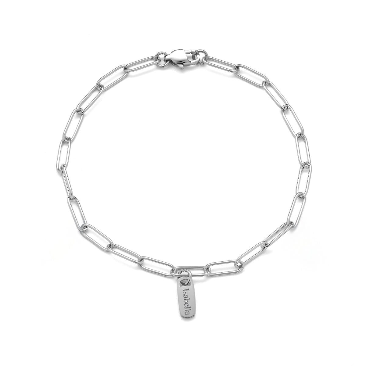 Paper Clip Multiple Tag Charm Bracelet