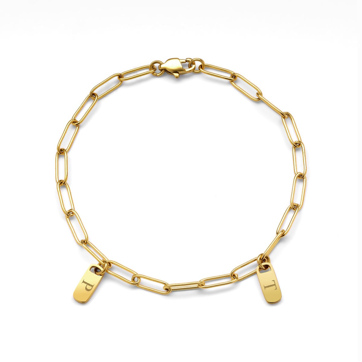 Paper Clip Multiple Tag Charm Bracelet