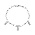 Paper Clip Multiple Tag Charm Bracelet