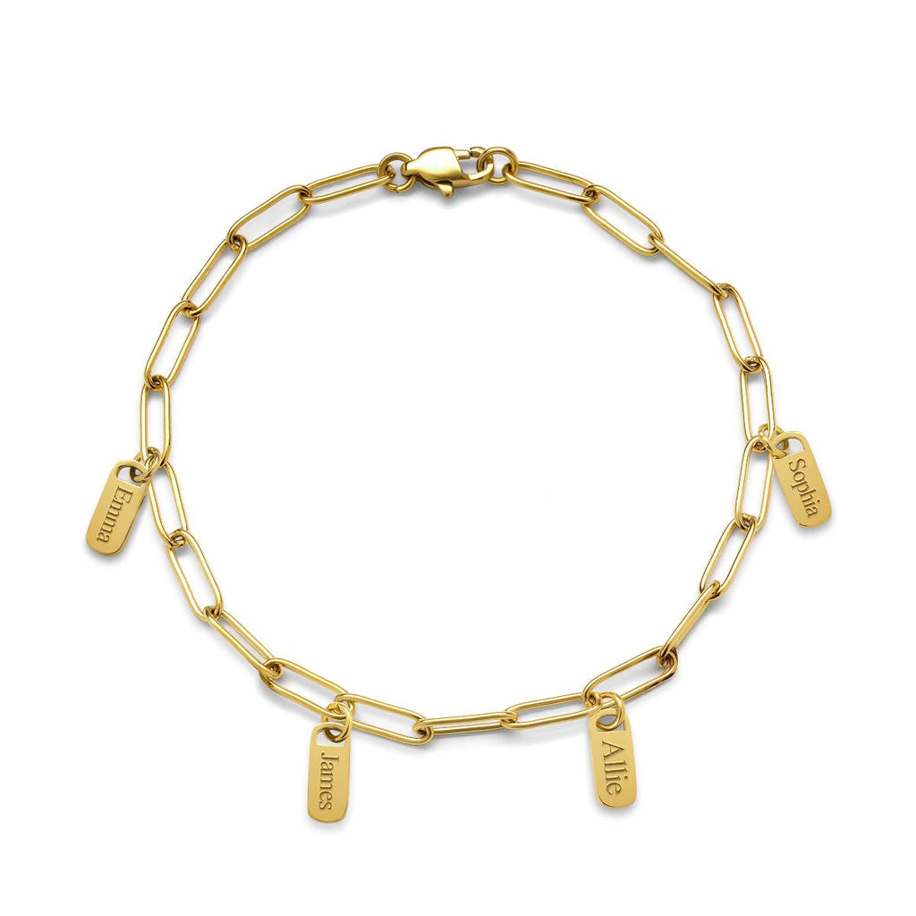 Paper Clip Multiple Tag Charm Bracelet