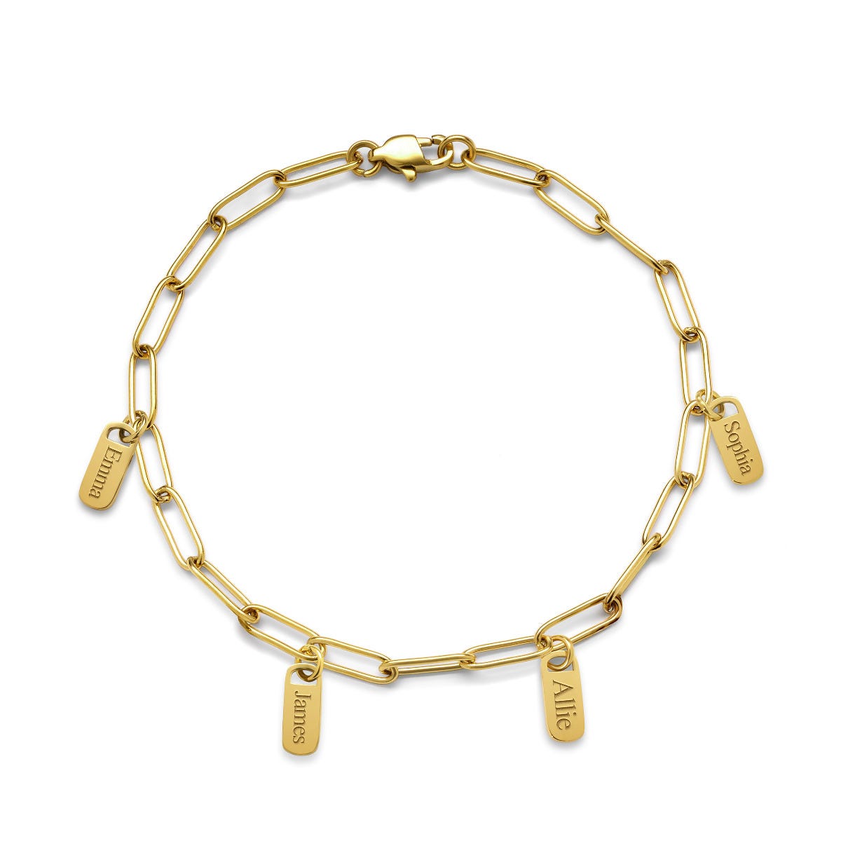Paper Clip Multiple Tag Charm Bracelet