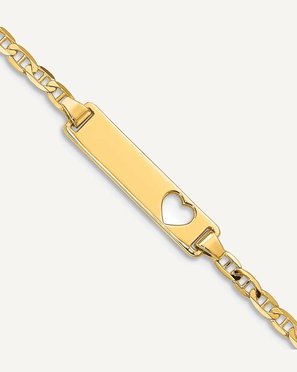 Custom Engraved 14k Gold Children's Anchor Link ID Bracelet
