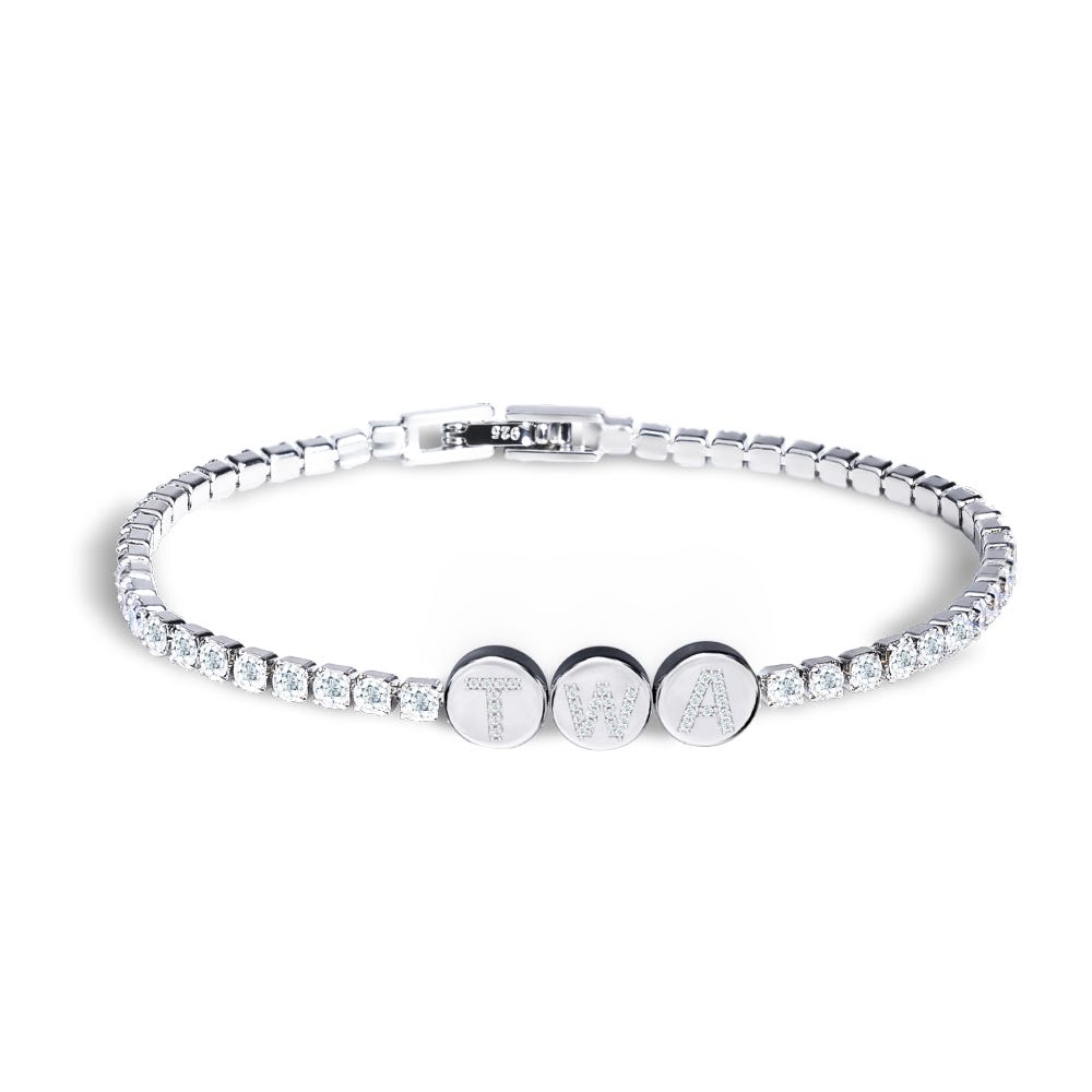 Custom CZ Initial Tennis Bracelet