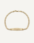 Custom Engraved 14k Gold Women's Open Link ID Bracelet