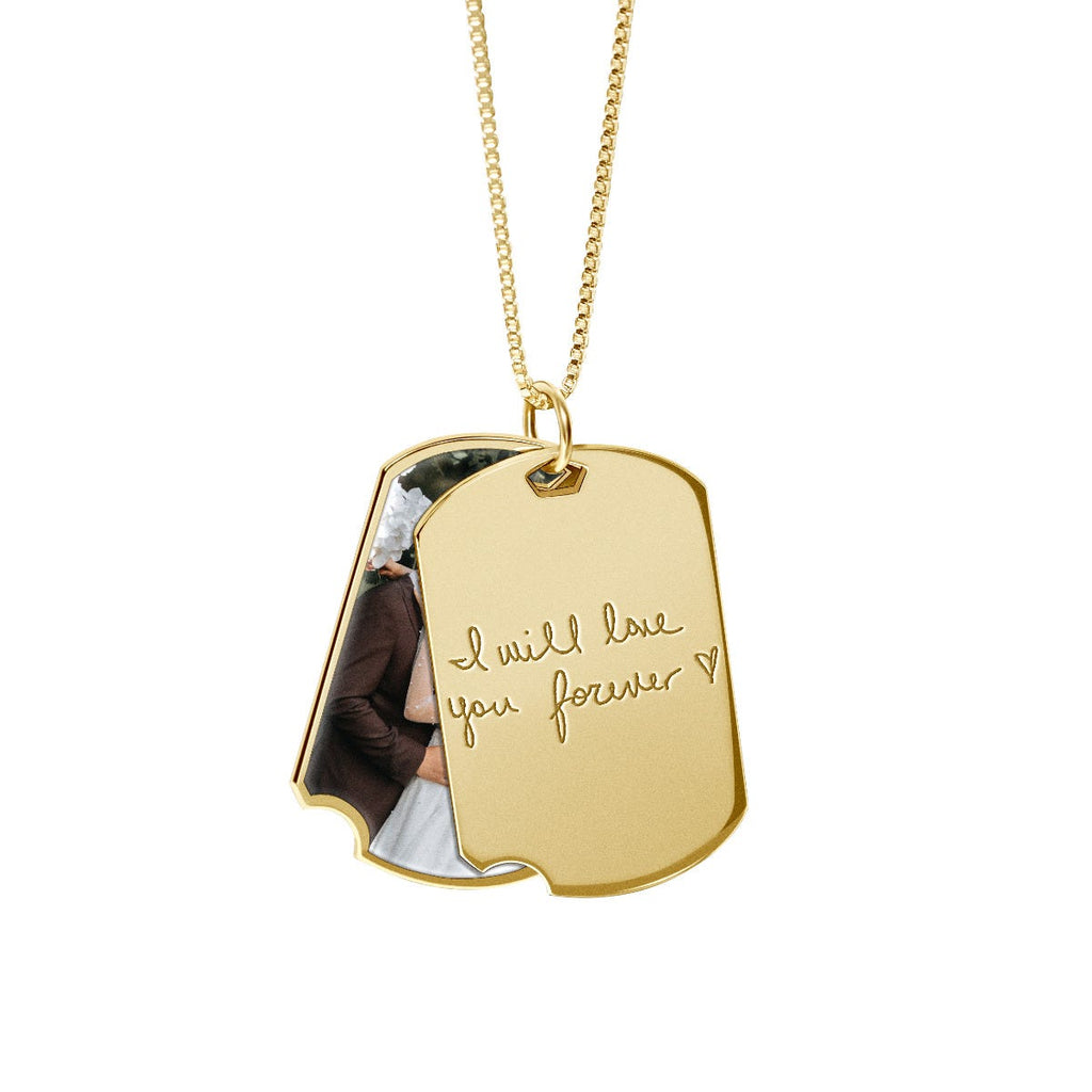 Personalized Handwriting Swivel Dog Tag Pendant