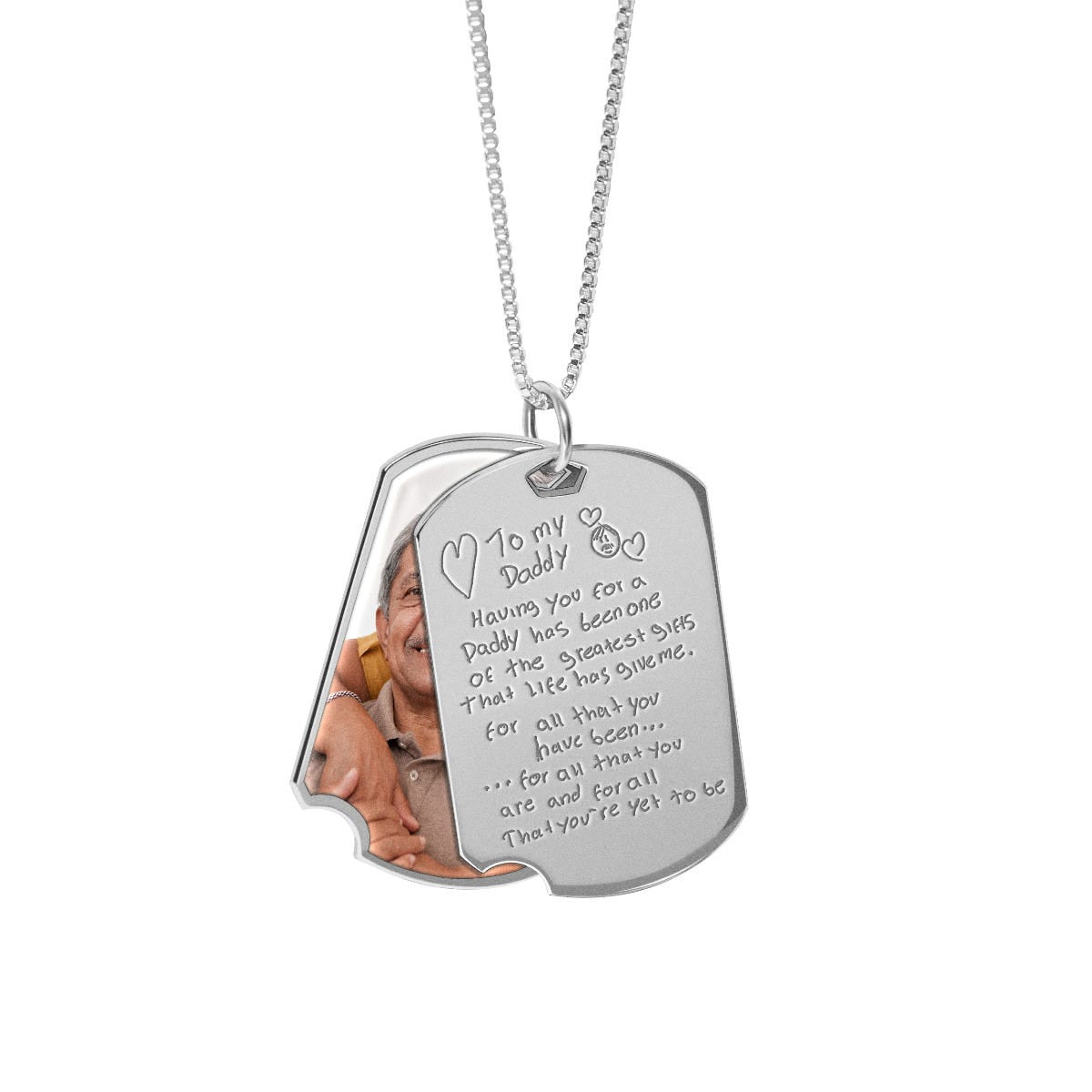 Personalized Handwriting Swivel Dog Tag Pendant