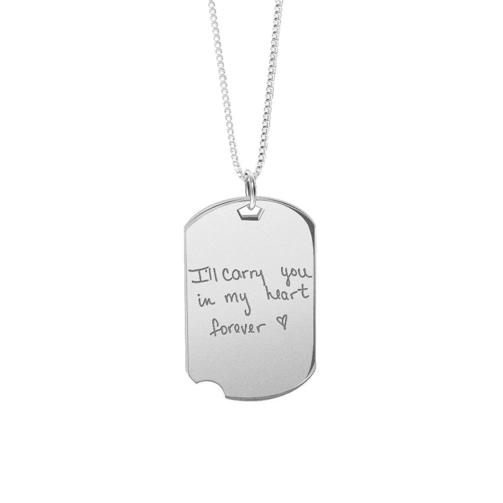 Personalized Handwriting Swivel Dog Tag Pendant