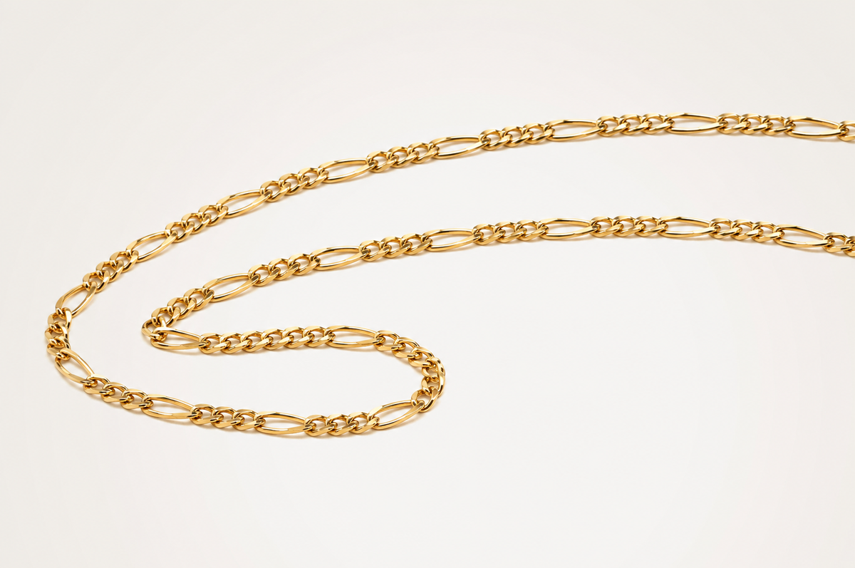 Premium Gold Plated Figaro Chain
