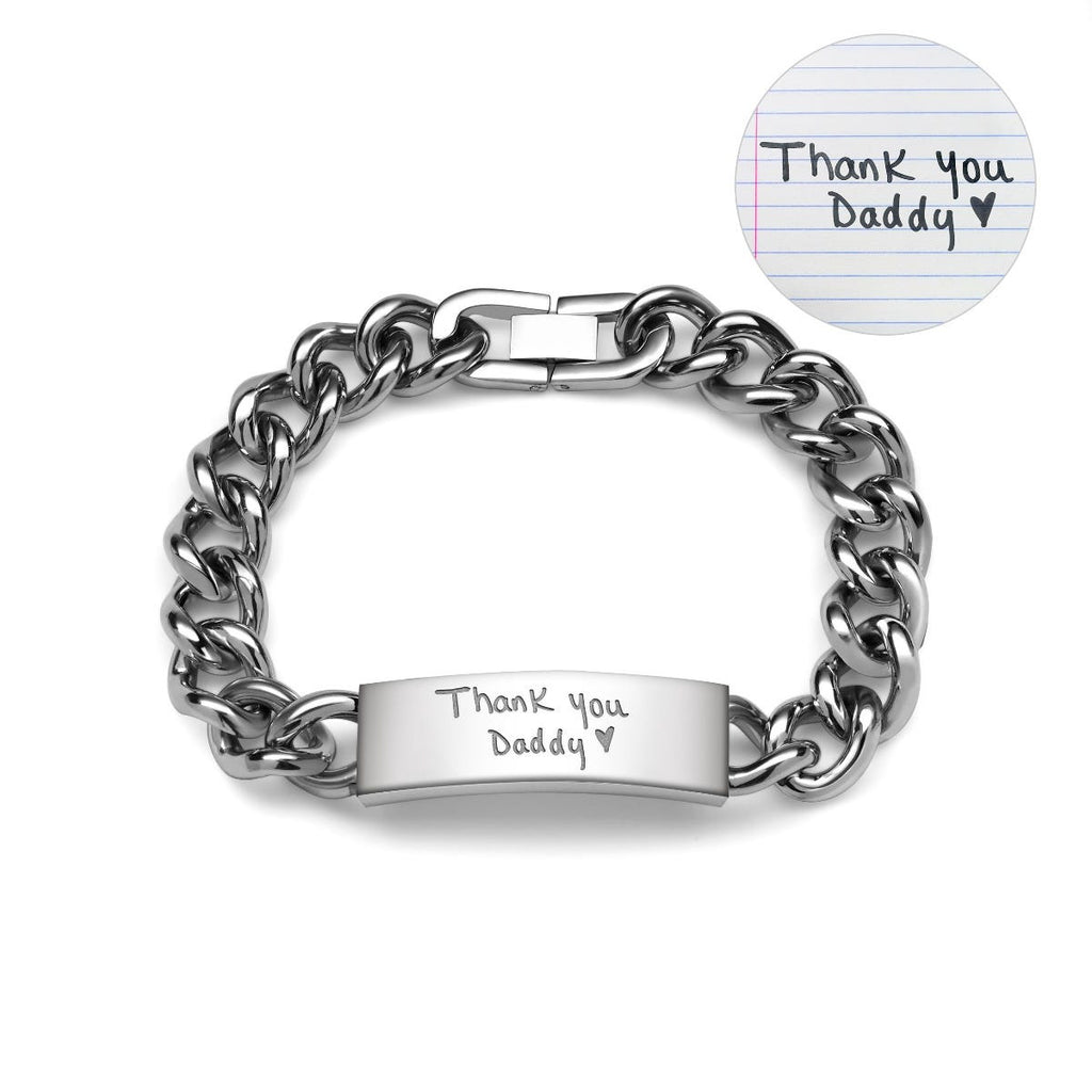 Personalized Handwriting Men's Day ID Bracelet