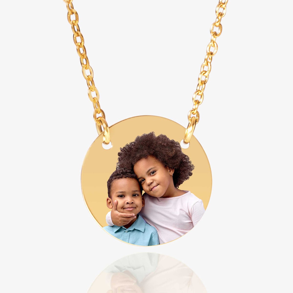 Custom Photo Stainless Steel Round Necklace