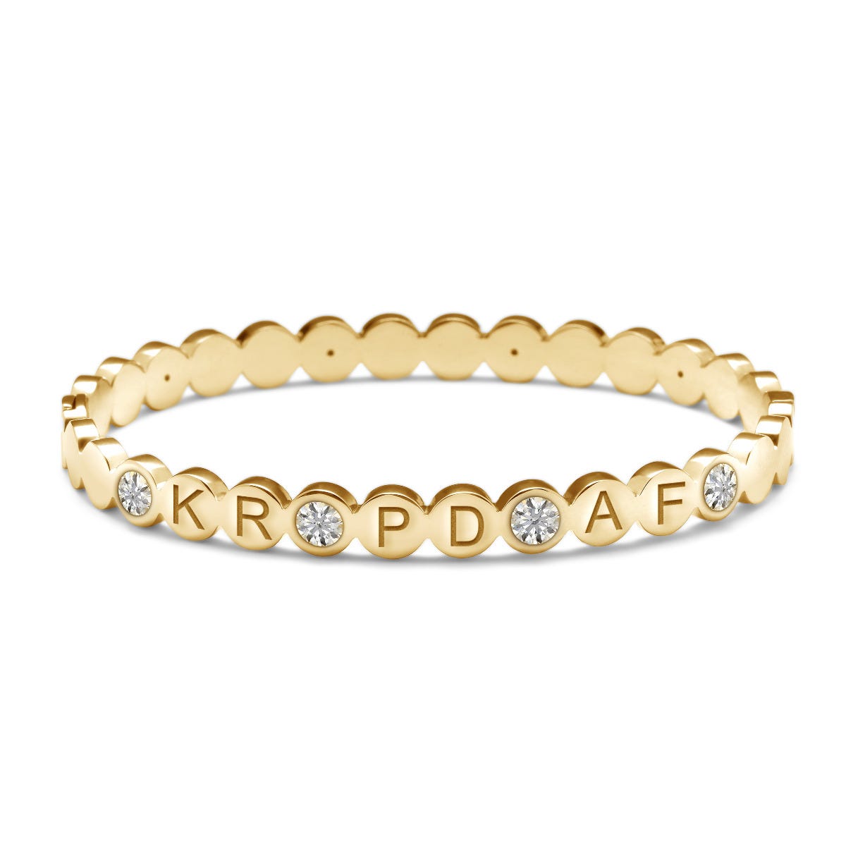 Personalized Round Bangle with CZs