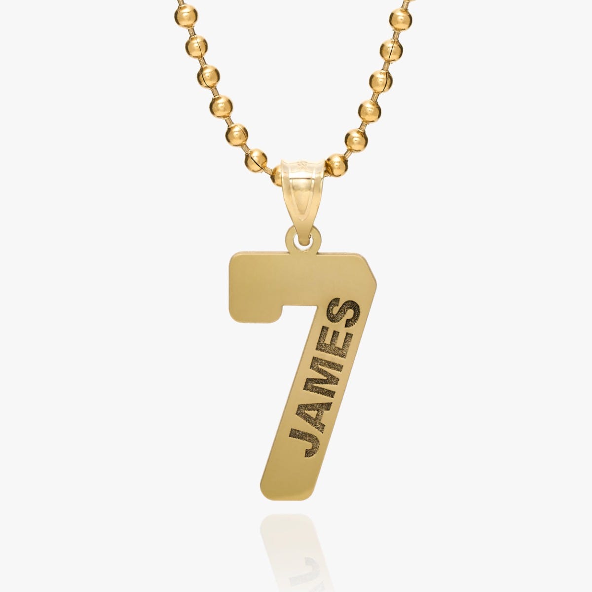 Personalized High Polished Number Name Pendant