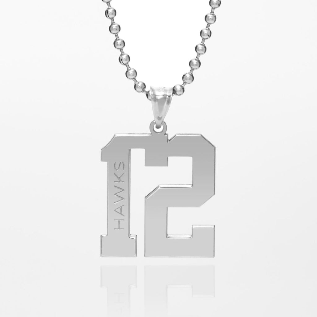 Personalized High Polished Number Name Pendant