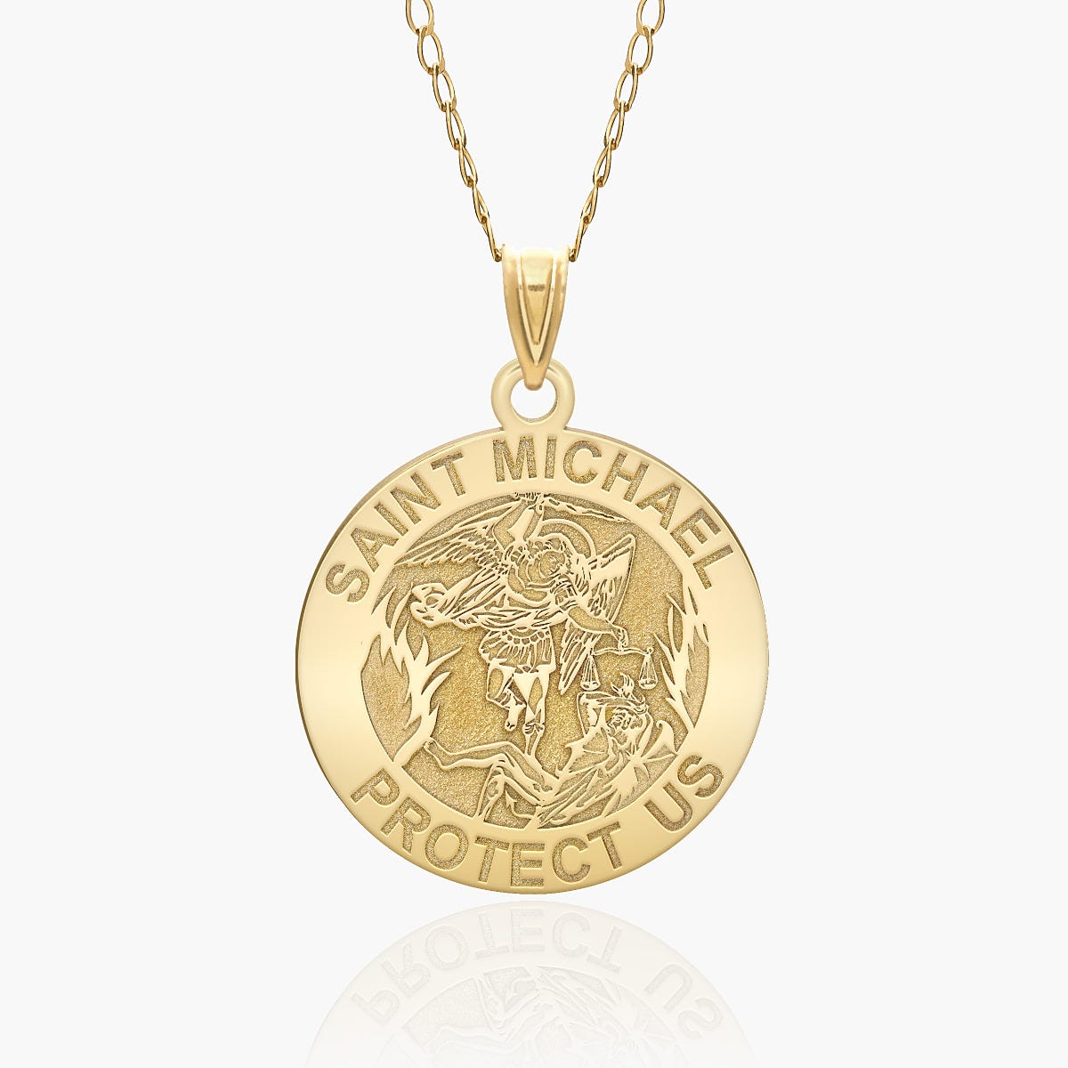 Saint Michael Round Religious Medal  "EXCLUSIVE"