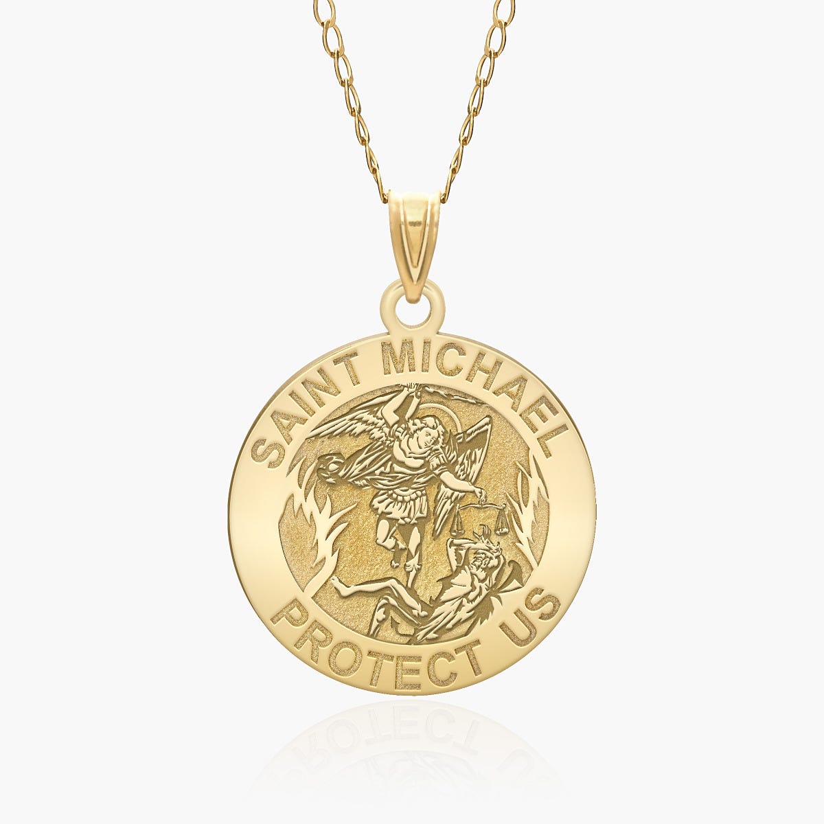 Saint Michael Round Religious Medal  "EXCLUSIVE"