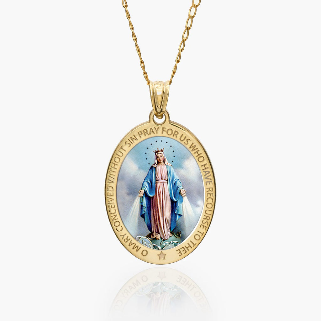 Miraculous Medal Exclusive Color Oval Pendant