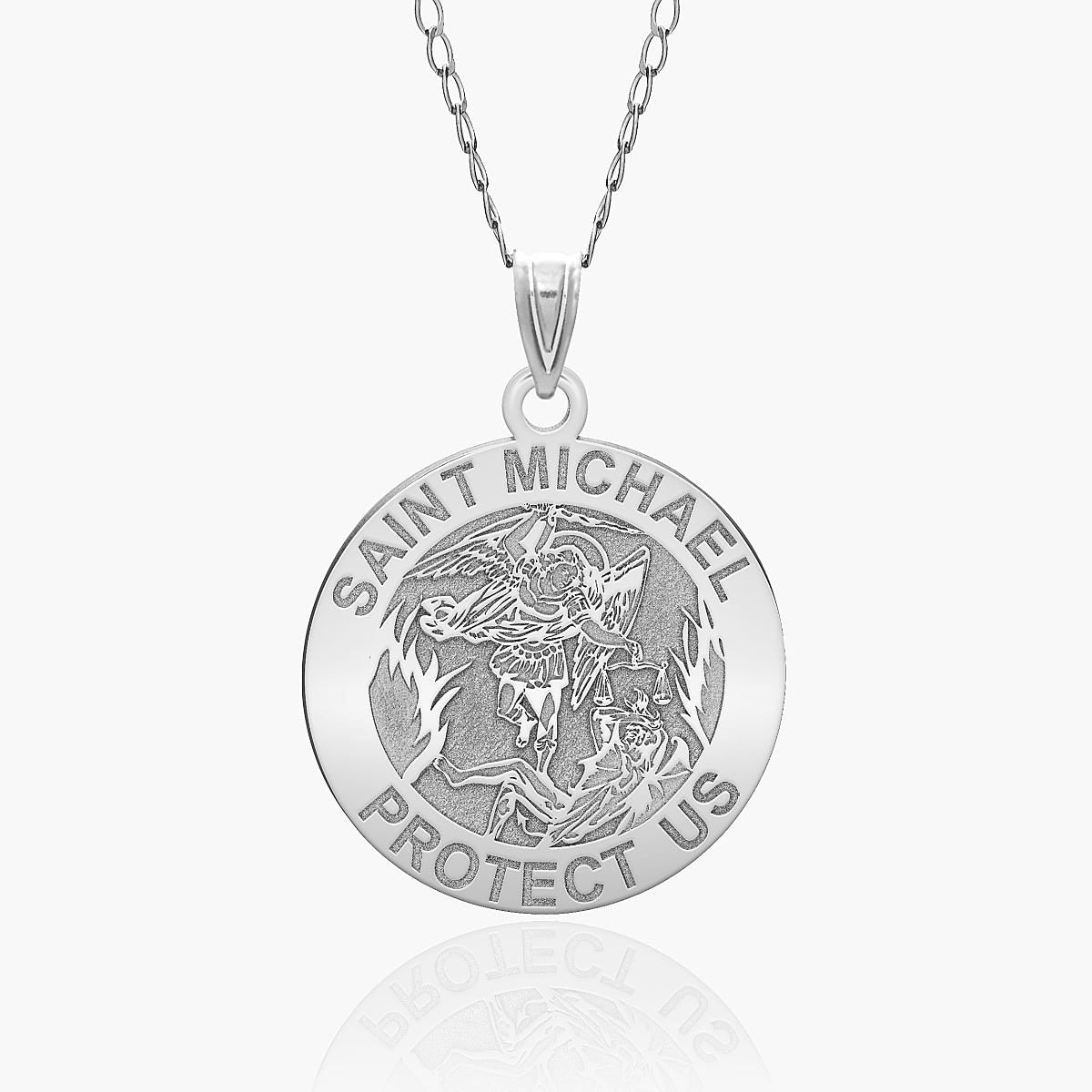 Saint Michael Round Religious Medal  "EXCLUSIVE"