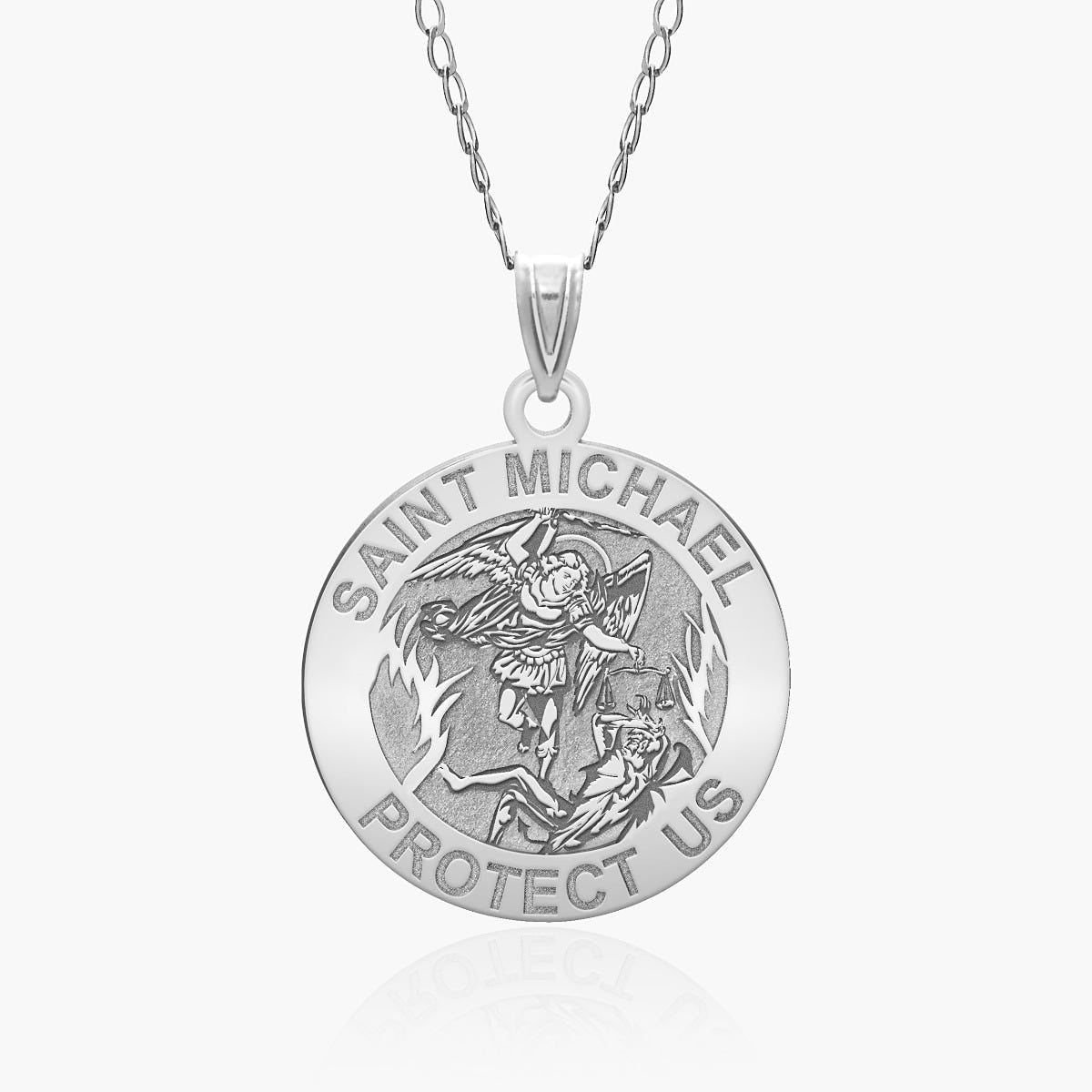 Saint Michael Round Religious Medal  "EXCLUSIVE"
