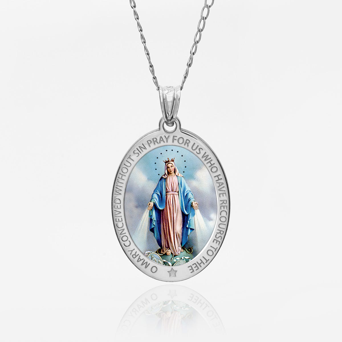Miraculous Medal Exclusive Color Oval Pendant