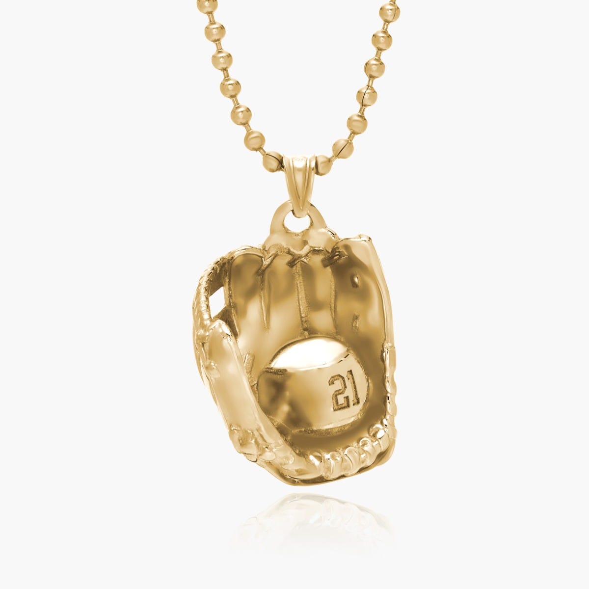 Personalized Sterling Silver Baseball Glove Pendant