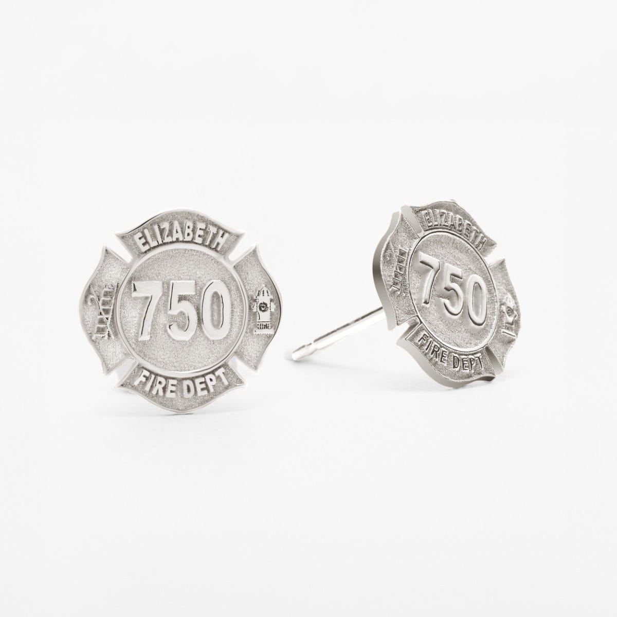 Personalized Fire Badge Earrings with Your Number & Department