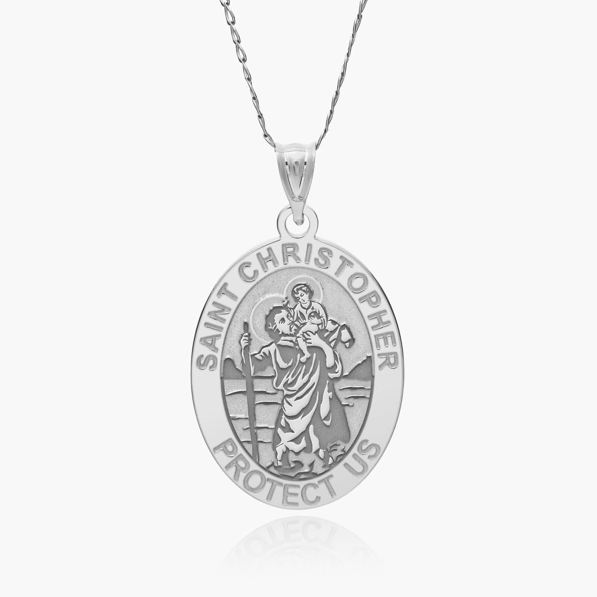 Saint Christopher OVAL Religious Medal  "EXCLUSIVE"
