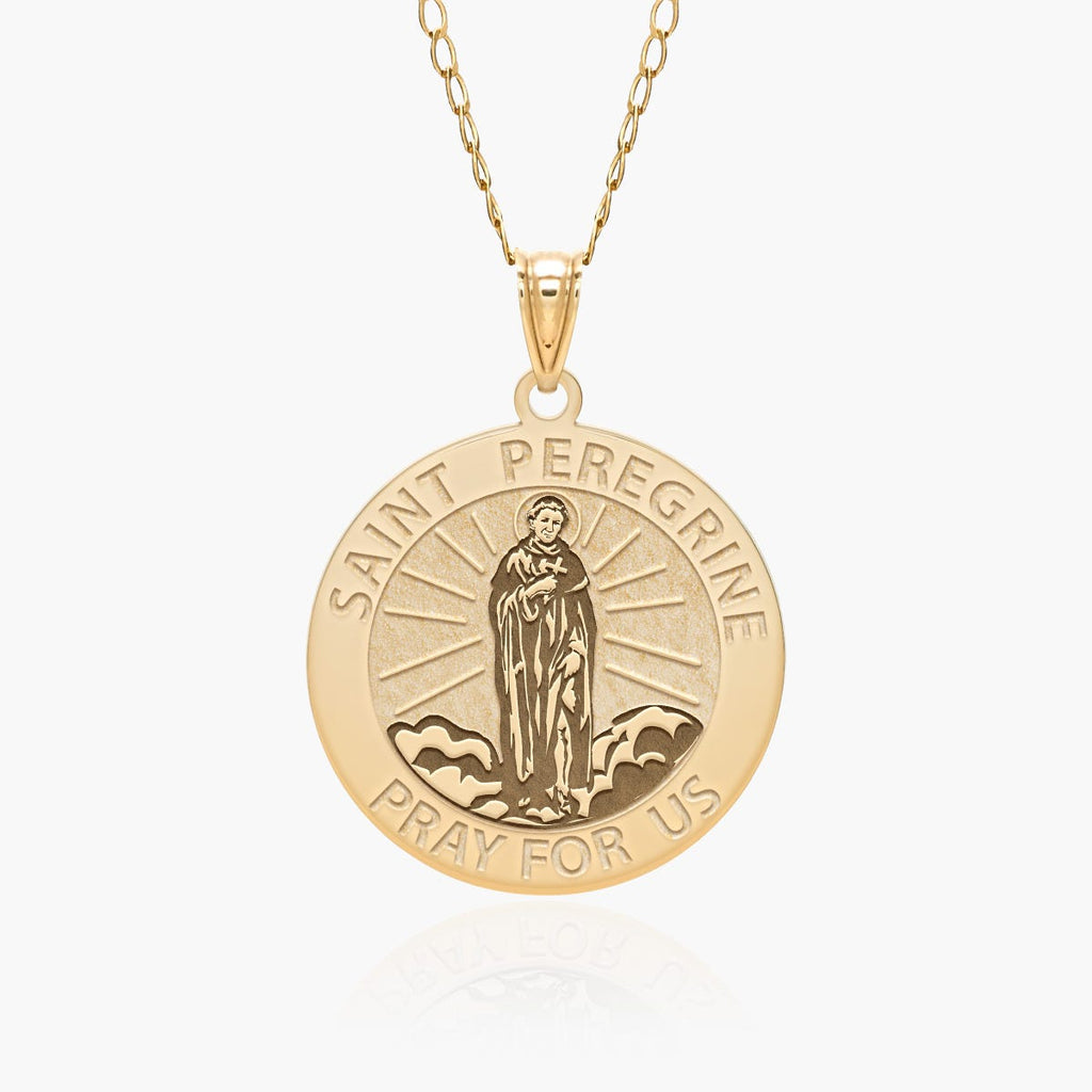 Saint Peregrine Round Religious Medal
