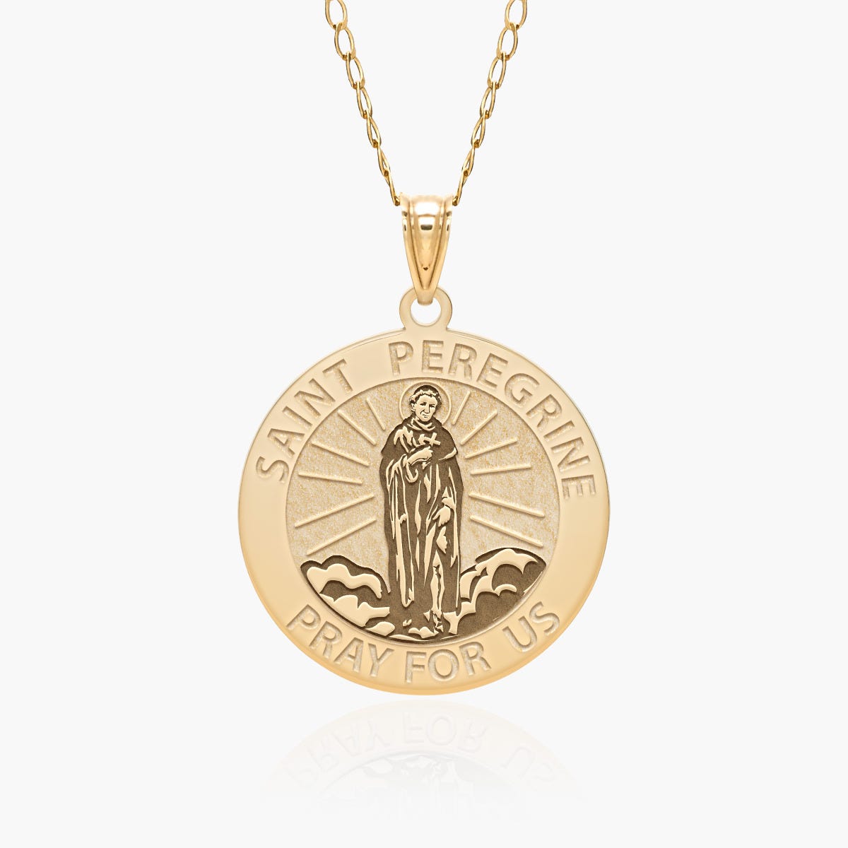 Saint Peregrine Round Religious Medal