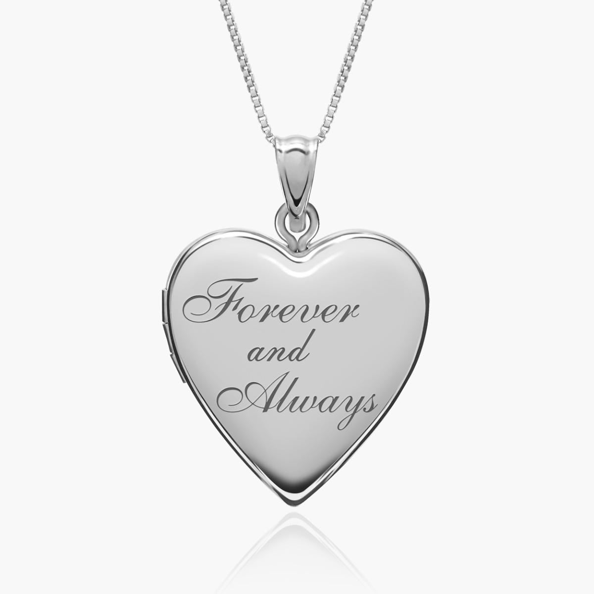 Silver Forever & Always Heart Photo Locket