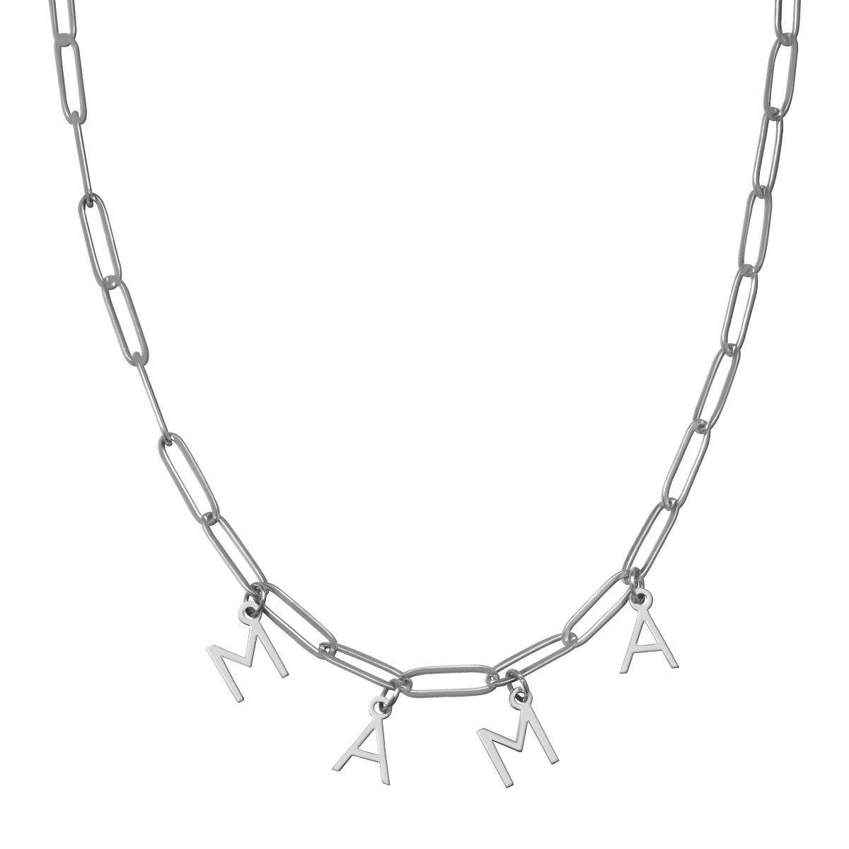 Mama Initial Paperclip Necklace