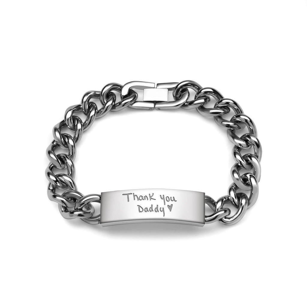 Personalized Handwriting Men's Day ID Bracelet