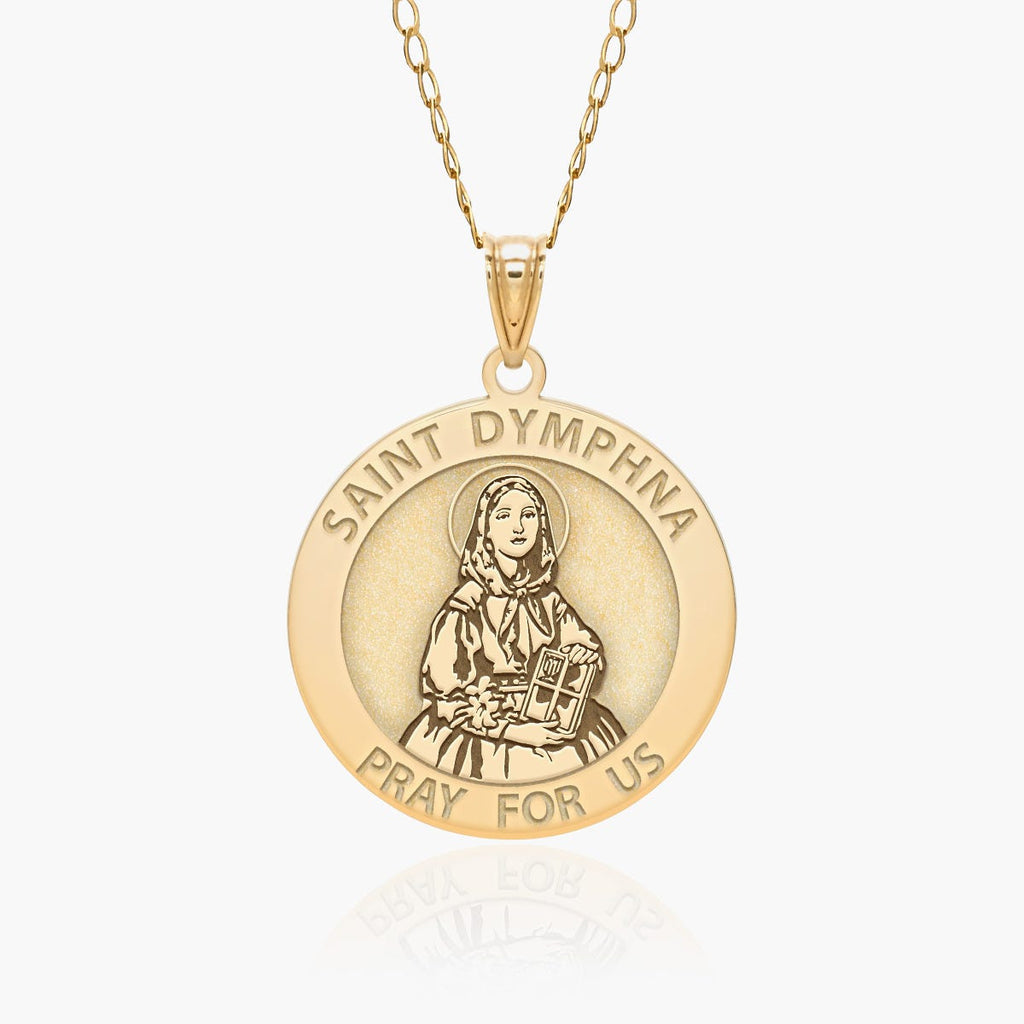 Saint Dymphna Round Religious Medal