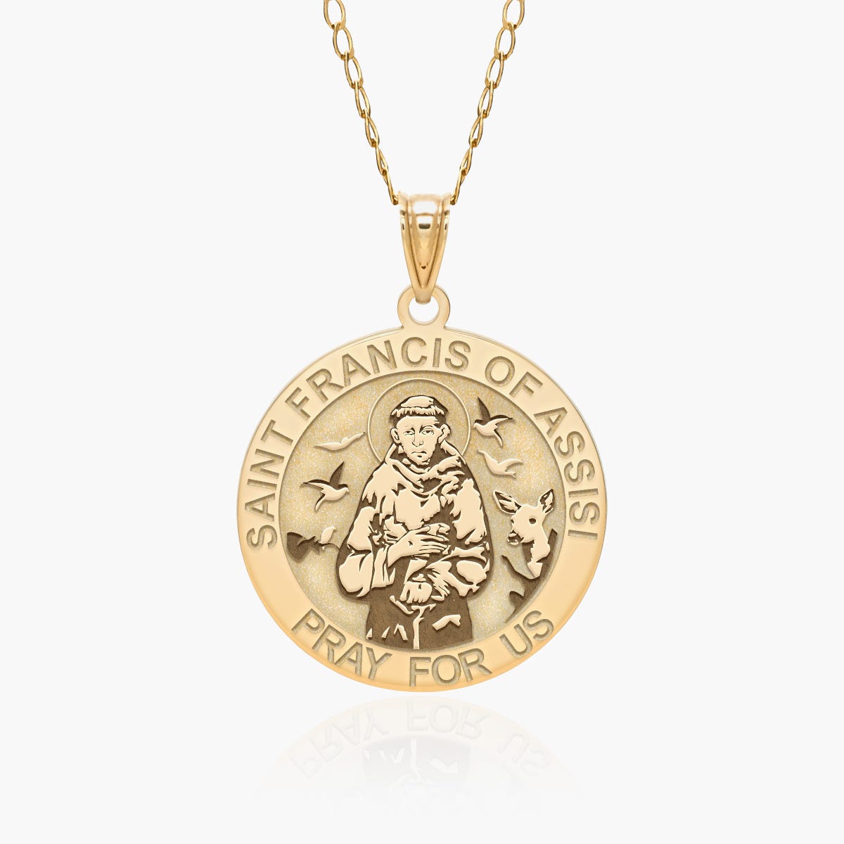Saint Francis of Assisi Round Religious Medal