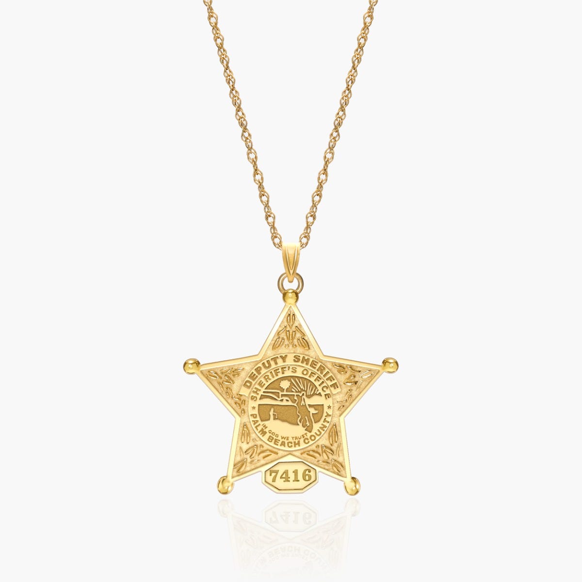 Personalized Florida Sheriff Badge with Rank, Number & Dept.