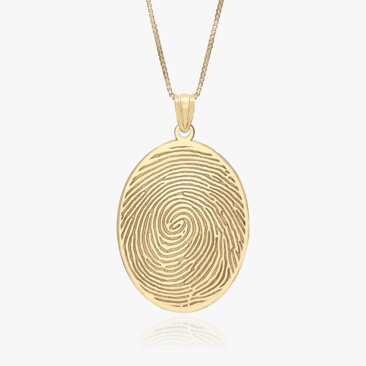 Oval Custom Fingerprint Necklace