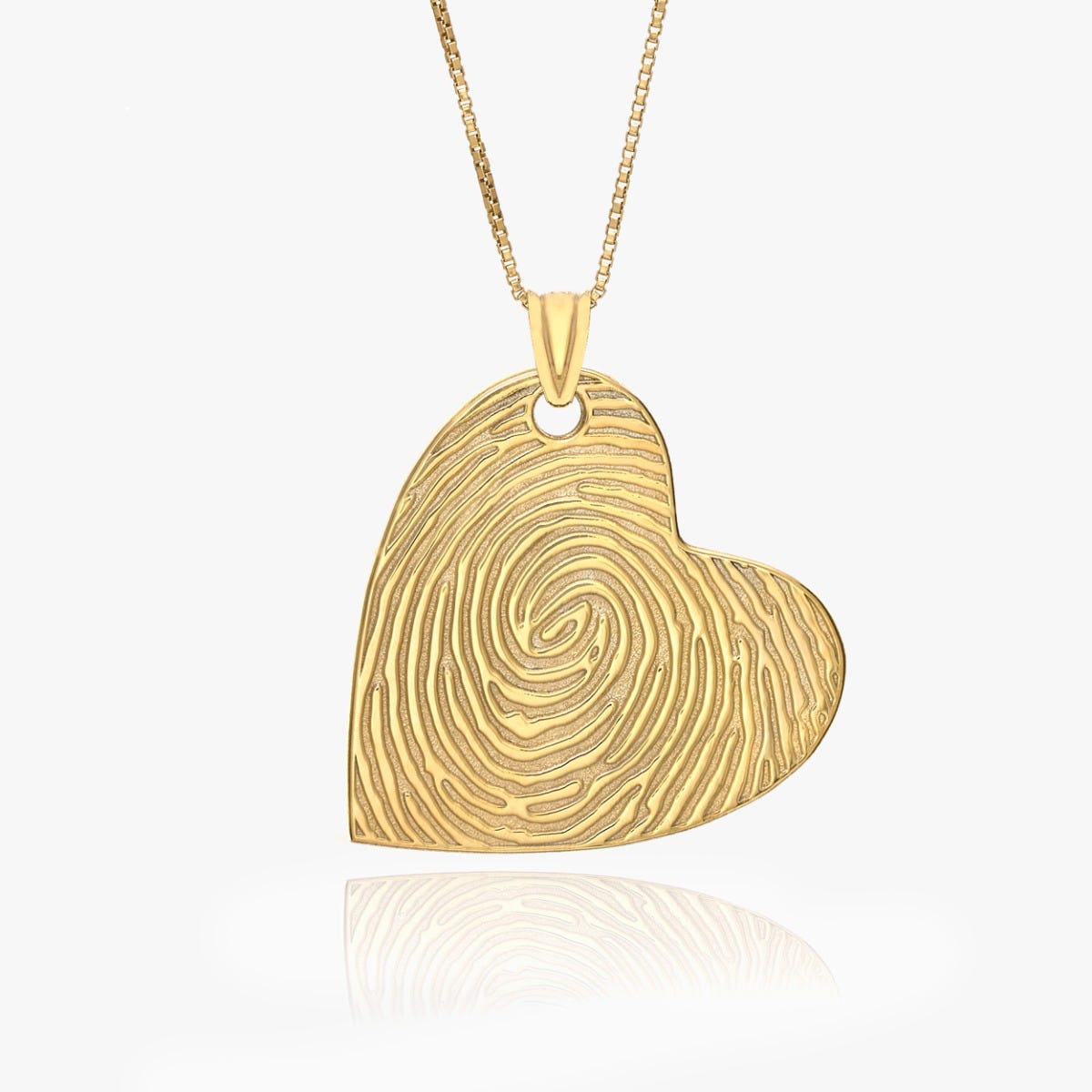 Custom Fingerprint Sideways Heart Charm or Pendant
