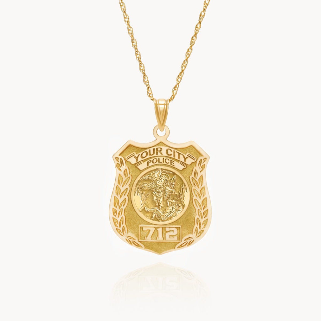 Saint Michael Personalized Police Badge with Department & Badge Number