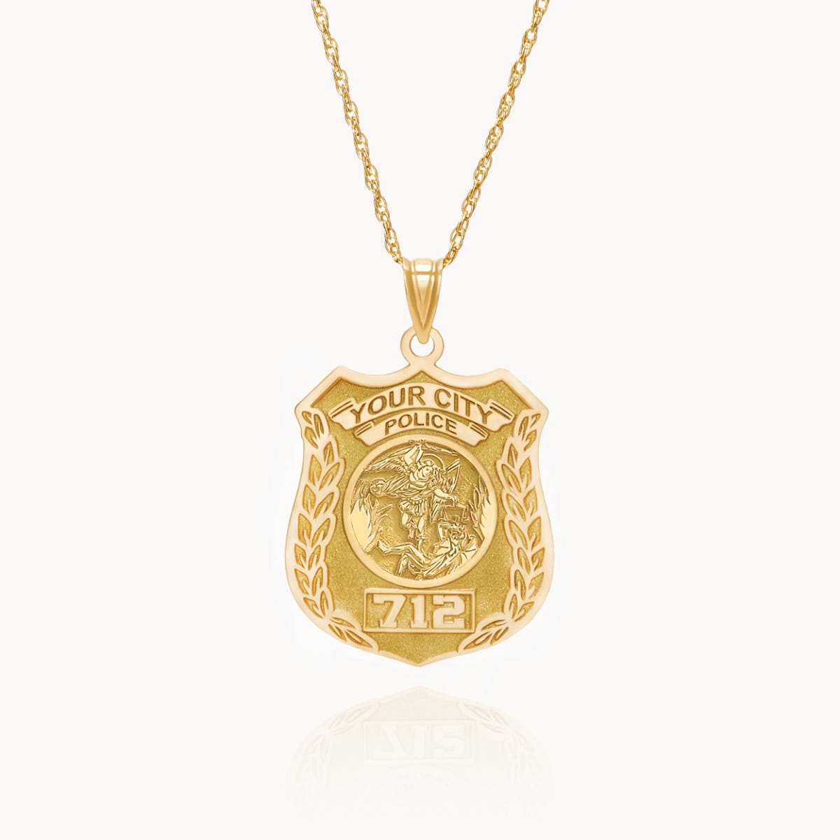 Saint Michael Personalized Police Badge with Department & Badge Number